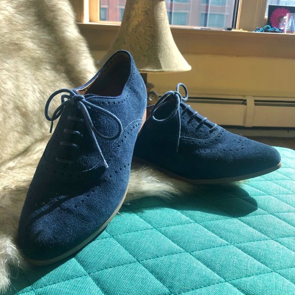 SUSINA Ebbi Blue Suede Oxford Loafer - size 9 EUC - Picture 3 of 14
